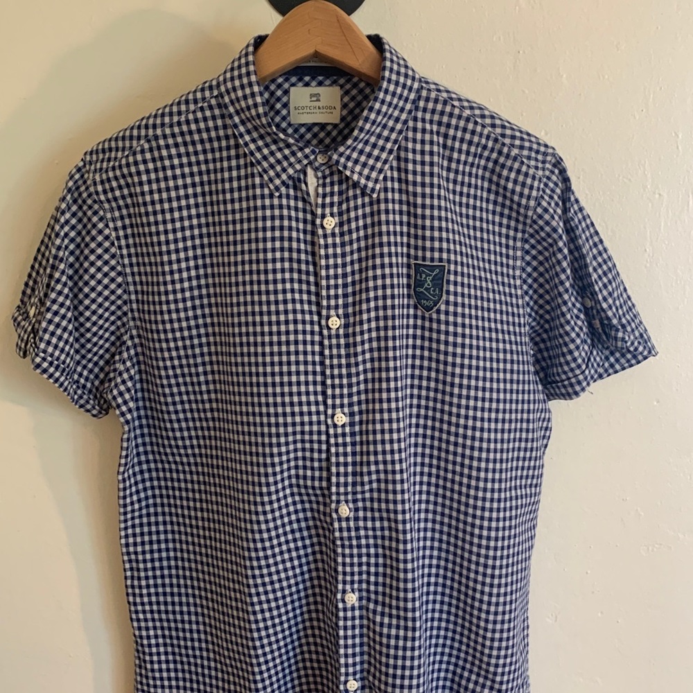 Scotch & Soda Men’s S/S Blue/White Check Shirt